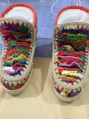 Mou Eskimo Colorful Woven Fleece-Lined Snow Boots